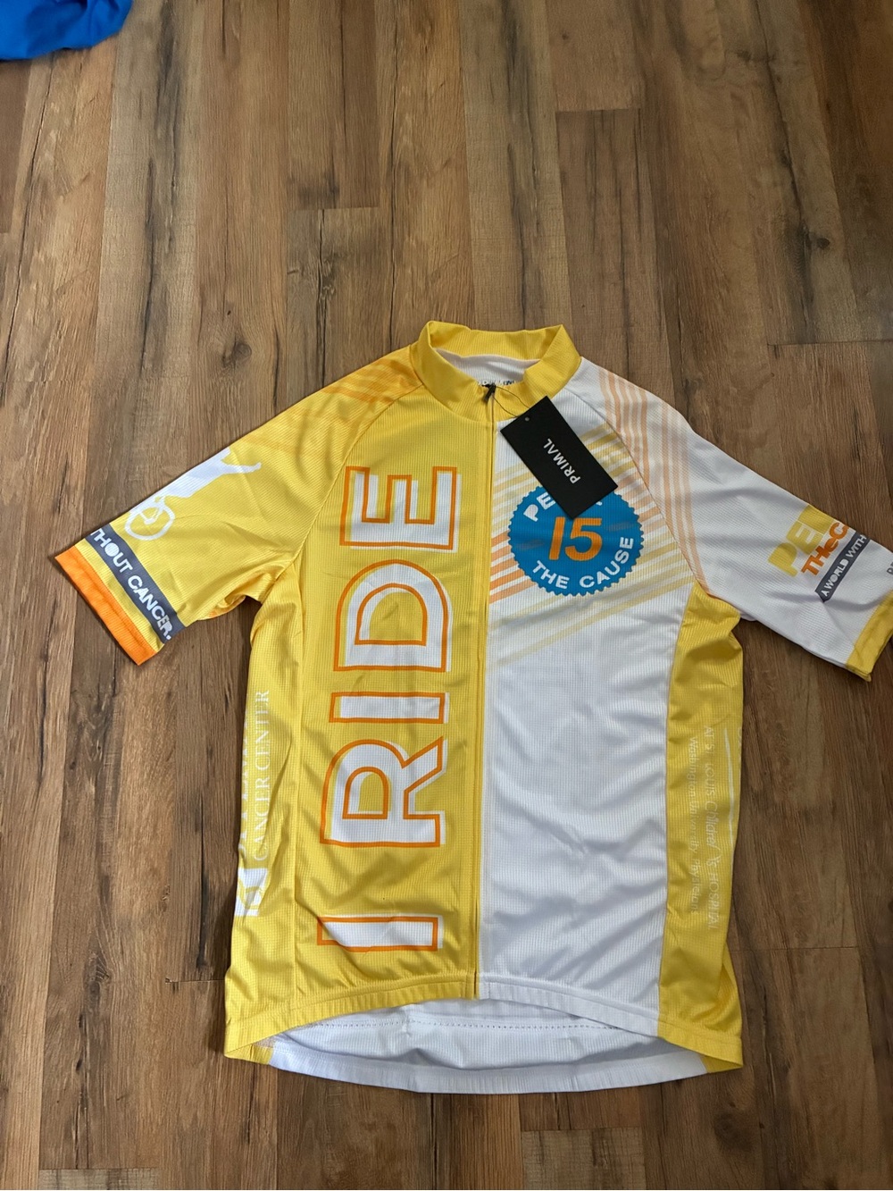 Cycling Men's Yellow & White 'Ride' Short Sleeve Jersey